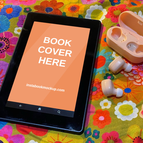 audio kindle on a flowery bed