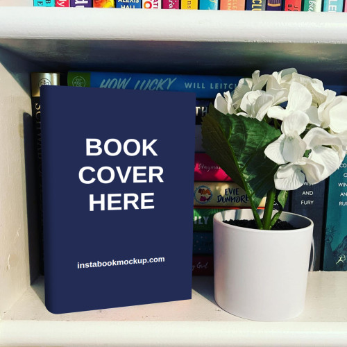 white flowers on bookshelf
