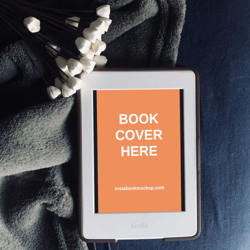 kindle reads with white tulip
